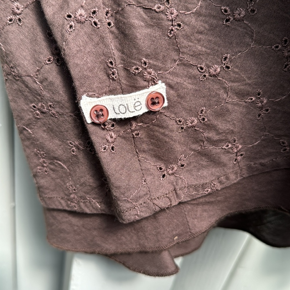 Lole brown eyelet lined skirt W8 - Picture 5 of 8